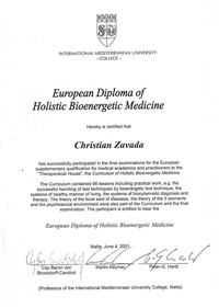 Zahnarztpraxis Christian Zavada - Diplom